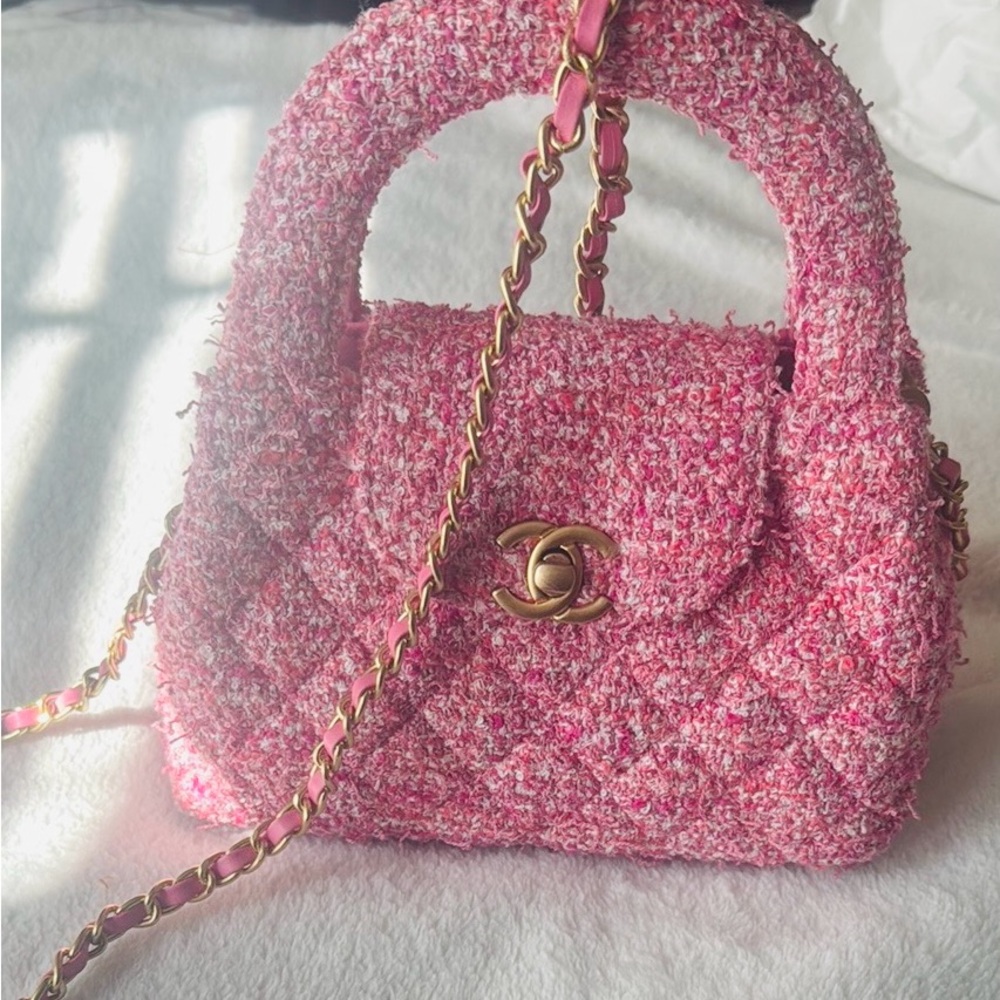 Master copy CHANEL Kelly in Pink Tweed